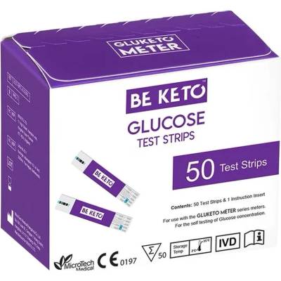 BeKeto GluKeto Testovacie prúžky na glukomer glukóza 50 ks