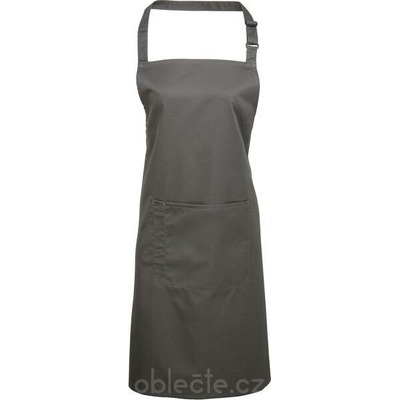 Premier Zástěra s laclem a kapsou na břiše Colours PR 154 dark grey