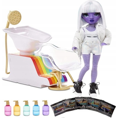 RAINBOW HIGH KADEŘNICKÝ SALON PRO PANENKY 5X BARVA DOPLŇKY + PANENKA DIA MANTE