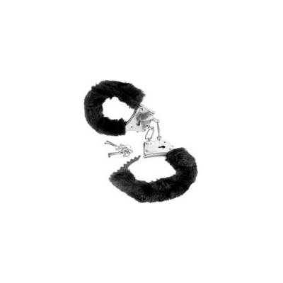 Fetish fantasy Beginner's Furry Cuffs - Плюшени метални белезници Черни (P24503)