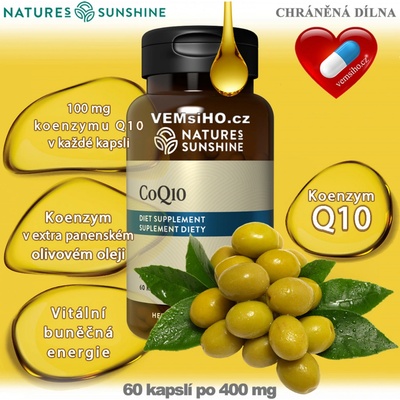 Nature’s Sunshine CoQ10 Koenzym Q10 60 kapslí po 400 mg