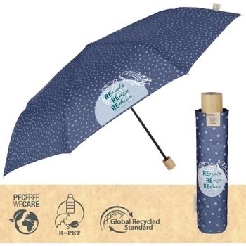 Дамски неавтоматичен чадър Perletti Green 19113, Син