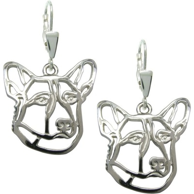 Strieborne Tlapky Corgi strieborné náušnice 301