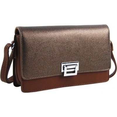 Bella Belly pozdĺžna crossbody dámska kabelka s tromi oddielmi 4997-BB hnedá