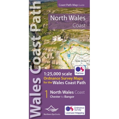 North Wales Coast Path Map - 1:25,000 scale Ordnance Survey mapping for the Wales Coast Path ()(Paperback / softback) – Hledejceny.cz