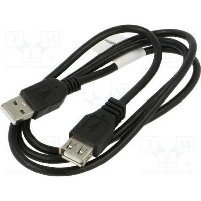 Lanberg CA-USBE-15CU-0010-BK USB 2.0, USB A zásuvka,USB A vidlice, zlacený, 1m, černý
