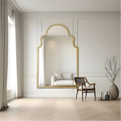 Alfaram Nástenné zrkadlo v retro štýle v ráme – BLISS 70x112