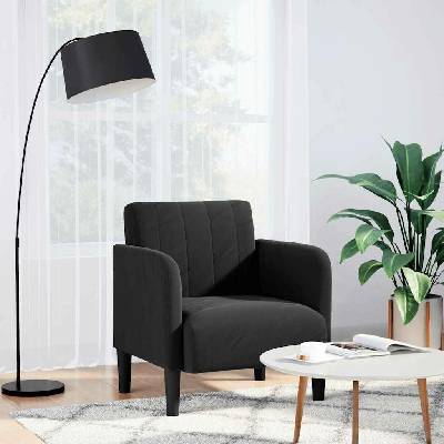 vidaXL 4100583 Rozkládací s područkami černá 54 cm samet