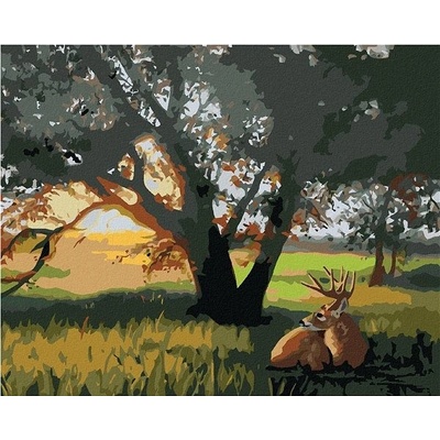 zuty Malování Podle Čísel Jelen Pod Stromem D. Rusty Rust 40 x 50 Cm Plátno