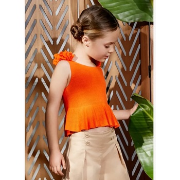 Abel & Lula Къс потник рипс в оранжев цвят за момиче Abel&Lula