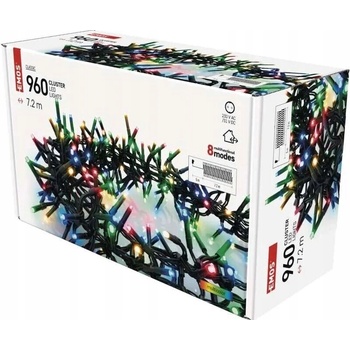 EMOS LED vianočná reťaz ježko 7,2 m vonkajšia aj vnútorná multicolor programy RGB