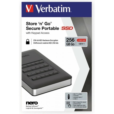 Verbatim Store 'n' Go Secure 256GB, USB 3.1, 53402