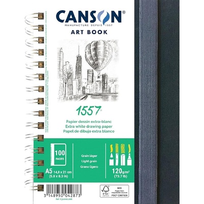 Canson Book Wire Bound Long Side Скицник 50 A5 120 g Portrait (C31200L008)