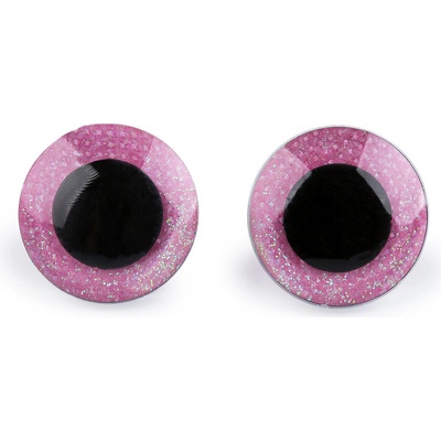 Prima-obchod Oči glitrové s pojistkou Ø25 mm, barva 2 pink