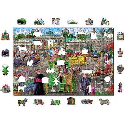 WOODEN CITY Dřevěné Pařížské náměstí v Berlíně 2v1 EKO 505 dílků