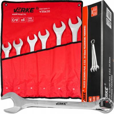 Verke sada očkoplochých klíčů 6 ks 34-50mm leštěné V35430