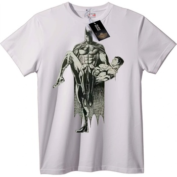NOONEBRAND Тениска Batman с Класическо Комикс Изкуство - S, White