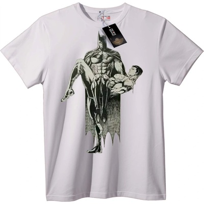 NOONEBRAND Тениска Batman с Класическо Комикс Изкуство - S, White