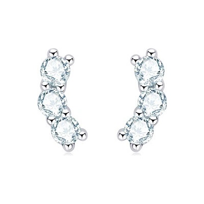 Nubis stříbrné náušnice s moissanity MN152