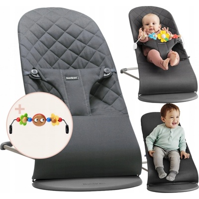 Babybjörn Bliss antracitová cotton s hračkou