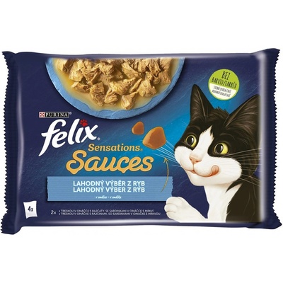 Felix sensations treska a sardinky 4 x 85 g