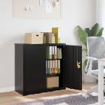 vidaXL Шкаф за папки черен 90x40x90 см стомана (339730)