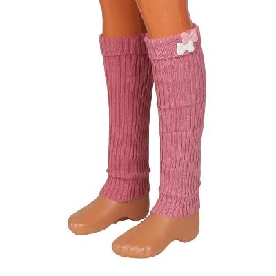 Плетени гети в цвят пепел от рози с декорация панделки