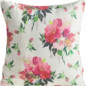 Takoy Veľkonočná WIOSNA 66 so štruktúrou ľanu zdobená kvetinovou potlačou-HF-467112 45 x 45 cm