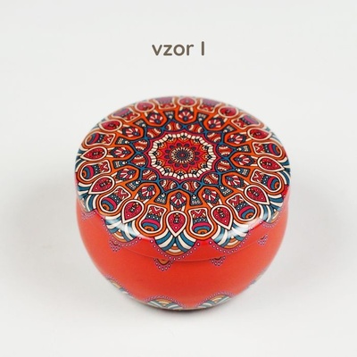 Plechová dóza, ornament II., na sviečku, 75 ml I