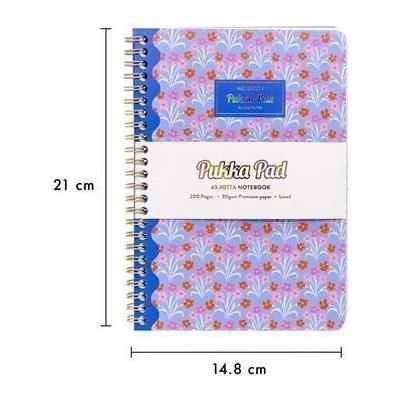PUKKA Spirálový sešit Floral Jotta Notebook mix barev A5 linkovaný