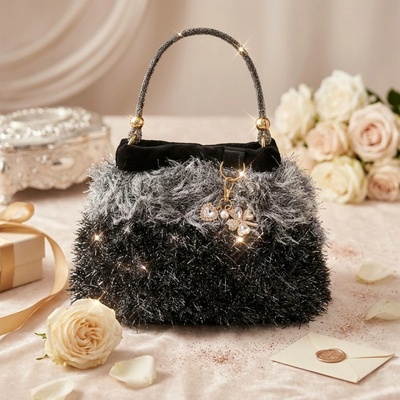 Maliso Stylová party kabelka handmade Červený glamour doplněk na večer stříbrno-černá