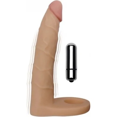 Lovetoy Пенис пръстен с вибриращо анално дилдо The Ultra Soft Double 7