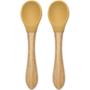 Lorelli Силиконови лъжички с бамбук Lorelli - Natural, 2 броя, Yellow (10230680001)