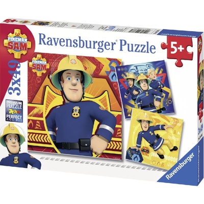 Ravensburger Požárník Sam v nebezpečí 3 x 49 dílků