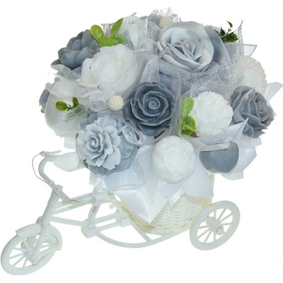 Mydlová Kytica bicykel - sivo, biela