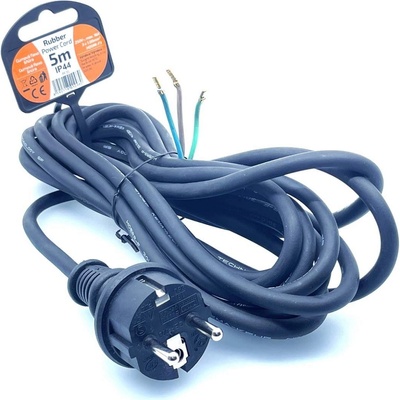 Solight flexo šňůra, 3x 1mm2, gumová, černá, 5m PF35