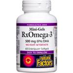 Natural Factors RXOmega-3 Mini-Gels, 500 mg, 60 софтгел капсули, Natural Factors