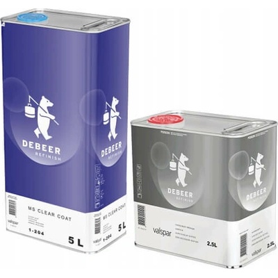 DeBeer MS Clear Coat bezf. lak set 5L+2,5l tužidlo - 5L + 2,5L tužidlo štandard