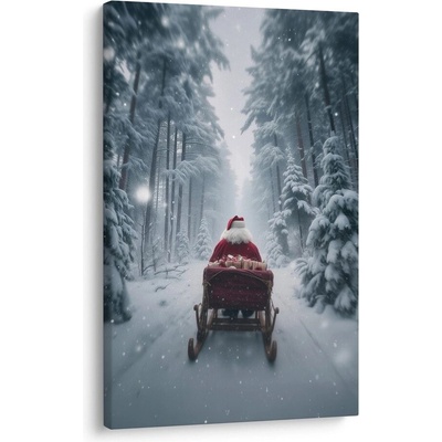 Vánoční obraz pohádkový santa v lese - 40x60