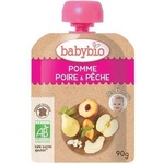 Babybio БИО Плодов мус Ябълка, Праскова и Круша 90г