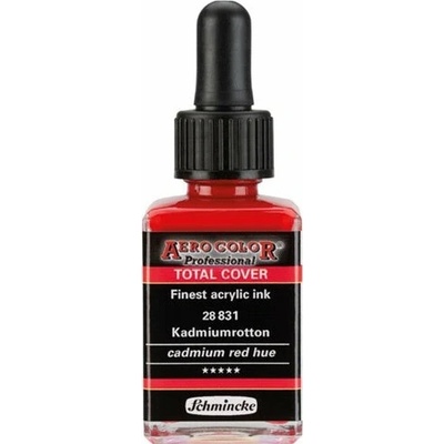 Schmincke Aero Color akrylový atrament Professional Total Cover 28 ml 831 cadmium červená hue