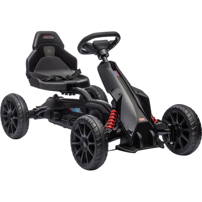 HOMCOM motokára dětské vozidlo s nastavitelným sedadlem šlapací auto šlapací černá