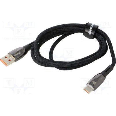 Baseus CADH000401 USB A zásuvka, USB C vidlice, 1m, černý