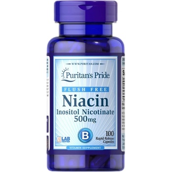 Image 1 of Puritan's Pride Flush Free Niacin 500 mg [100 капсули]