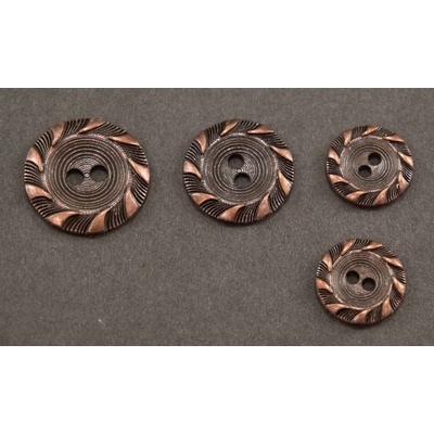 Kovový knoflík - staroměděná - průměr 1,7 cm