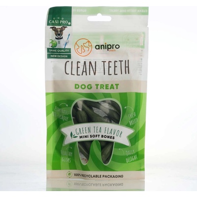 Anipro - Кучешко лакомство, дентални мини кокалчета с аромат зелен чай 84 г