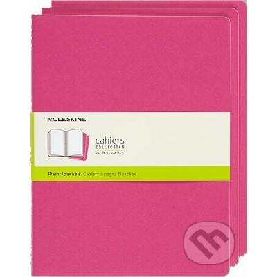 Moleskine sada 3 veľkých čistých zápisníkov Cahiers ružová
