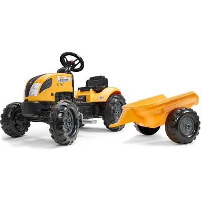 Falk Šlapací traktor 2055L Mighty Builder s vlečkou