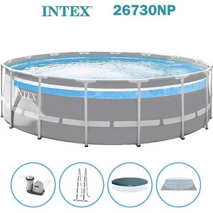 Intex Басейн с метална конструкция, 488x122 см, INTEX 26730NP Prism Frame ClearView, с филтърна помпа, стълба, подложка, покривало (26730NP)