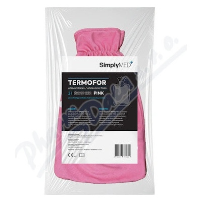 SimplyMed Termofor s fleecovým obalom Pink 2 L